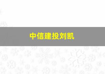 中信建投刘凯