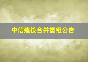 中信建投合并重组公告