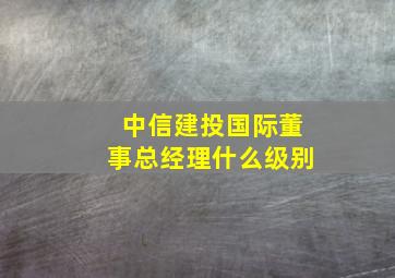 中信建投国际董事总经理什么级别