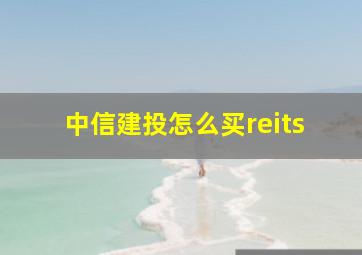 中信建投怎么买reits