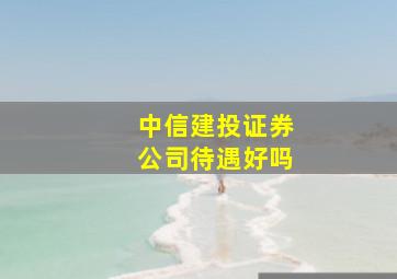 中信建投证券公司待遇好吗