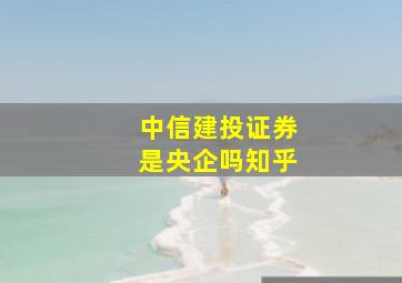 中信建投证券是央企吗知乎