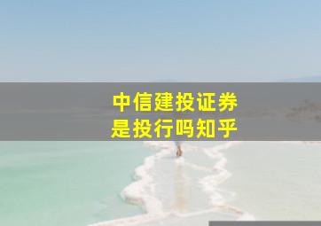 中信建投证券是投行吗知乎