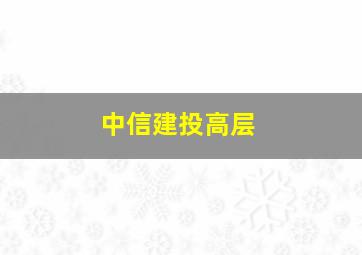 中信建投高层