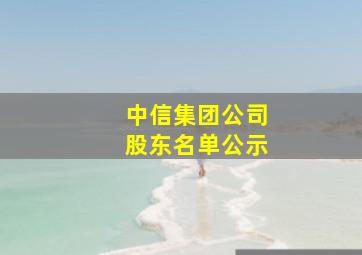 中信集团公司股东名单公示