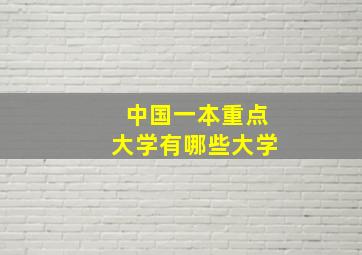 中国一本重点大学有哪些大学