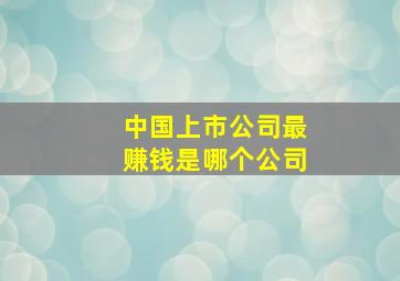 中国上市公司最赚钱是哪个公司