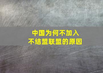 中国为何不加入不结盟联盟的原因