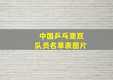 中国乒乓混双队员名单表图片