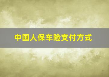 中国人保车险支付方式