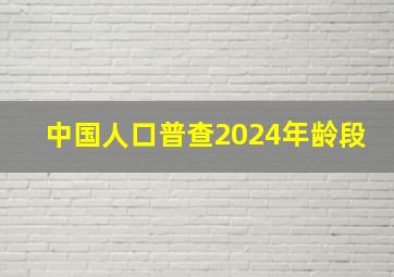 中国人口普查2024年龄段