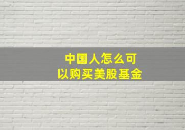 中国人怎么可以购买美股基金