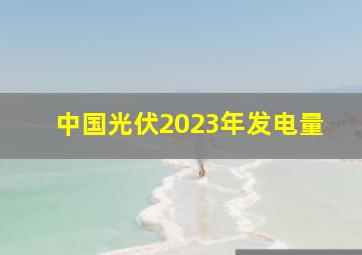 中国光伏2023年发电量