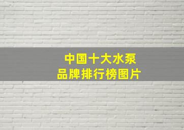 中国十大水泵品牌排行榜图片