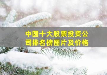 中国十大股票投资公司排名榜图片及价格