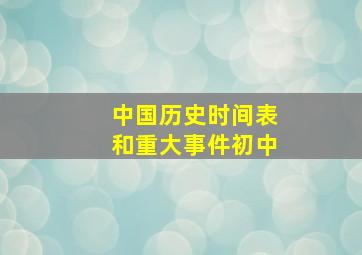 中国历史时间表和重大事件初中