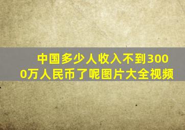 中国多少人收入不到3000万人民币了呢图片大全视频