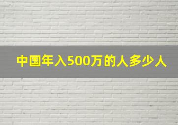 中国年入500万的人多少人