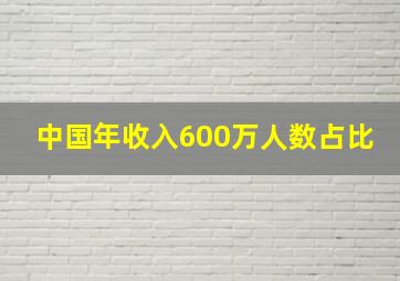 中国年收入600万人数占比