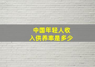 中国年轻人收入供养率是多少