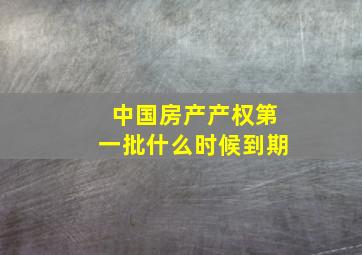 中国房产产权第一批什么时候到期