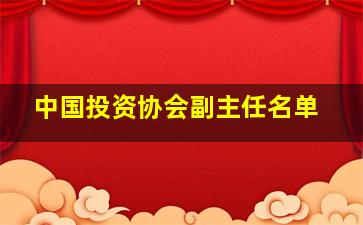 中国投资协会副主任名单