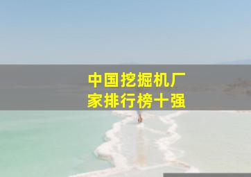 中国挖掘机厂家排行榜十强