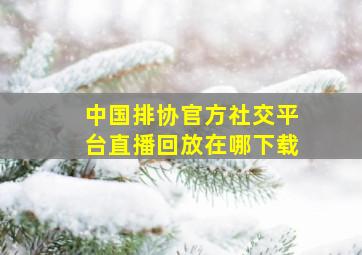 中国排协官方社交平台直播回放在哪下载