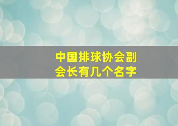 中国排球协会副会长有几个名字