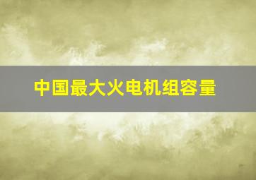 中国最大火电机组容量