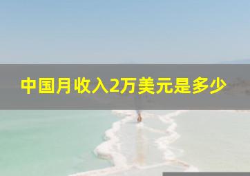 中国月收入2万美元是多少