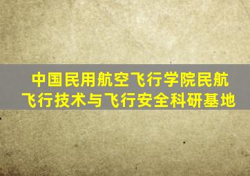 中国民用航空飞行学院民航飞行技术与飞行安全科研基地