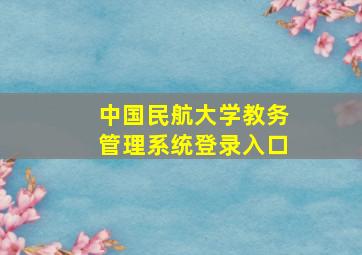 中国民航大学教务管理系统登录入口