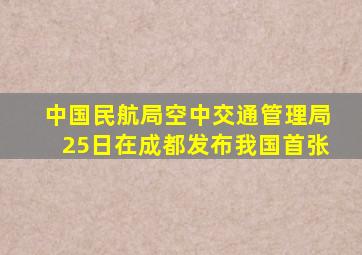 中国民航局空中交通管理局25日在成都发布我国首张