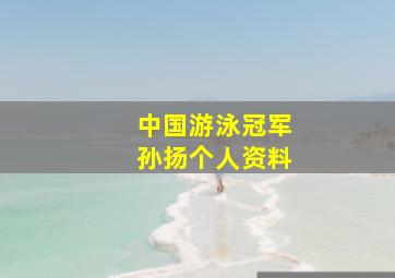 中国游泳冠军孙扬个人资料