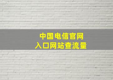 中国电信官网入口网站查流量