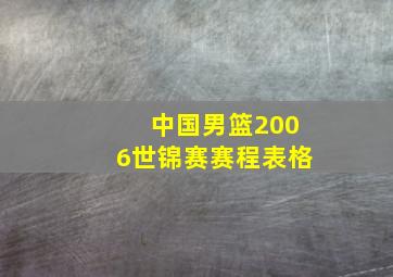 中国男篮2006世锦赛赛程表格