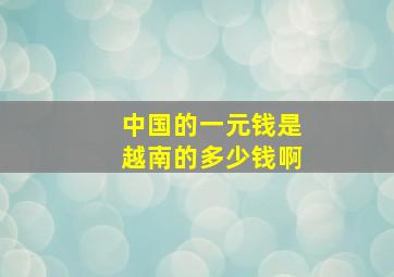 中国的一元钱是越南的多少钱啊