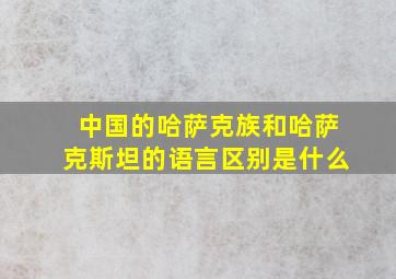 中国的哈萨克族和哈萨克斯坦的语言区别是什么