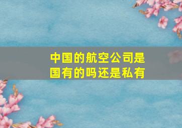 中国的航空公司是国有的吗还是私有