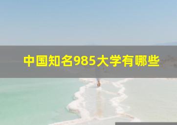 中国知名985大学有哪些