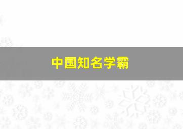 中国知名学霸