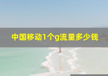 中国移动1个g流量多少钱