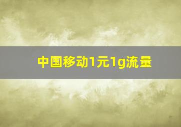 中国移动1元1g流量