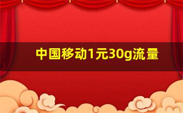 中国移动1元30g流量