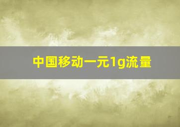 中国移动一元1g流量