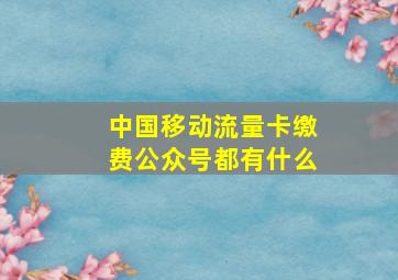 中国移动流量卡缴费公众号都有什么