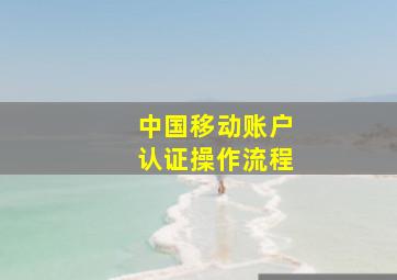 中国移动账户认证操作流程