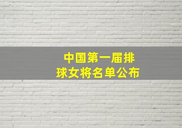 中国第一届排球女将名单公布