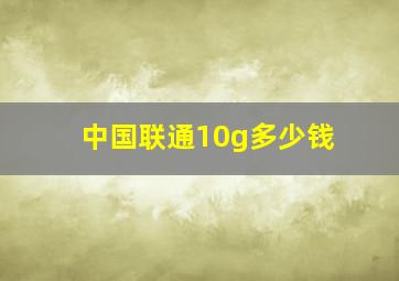 中国联通10g多少钱